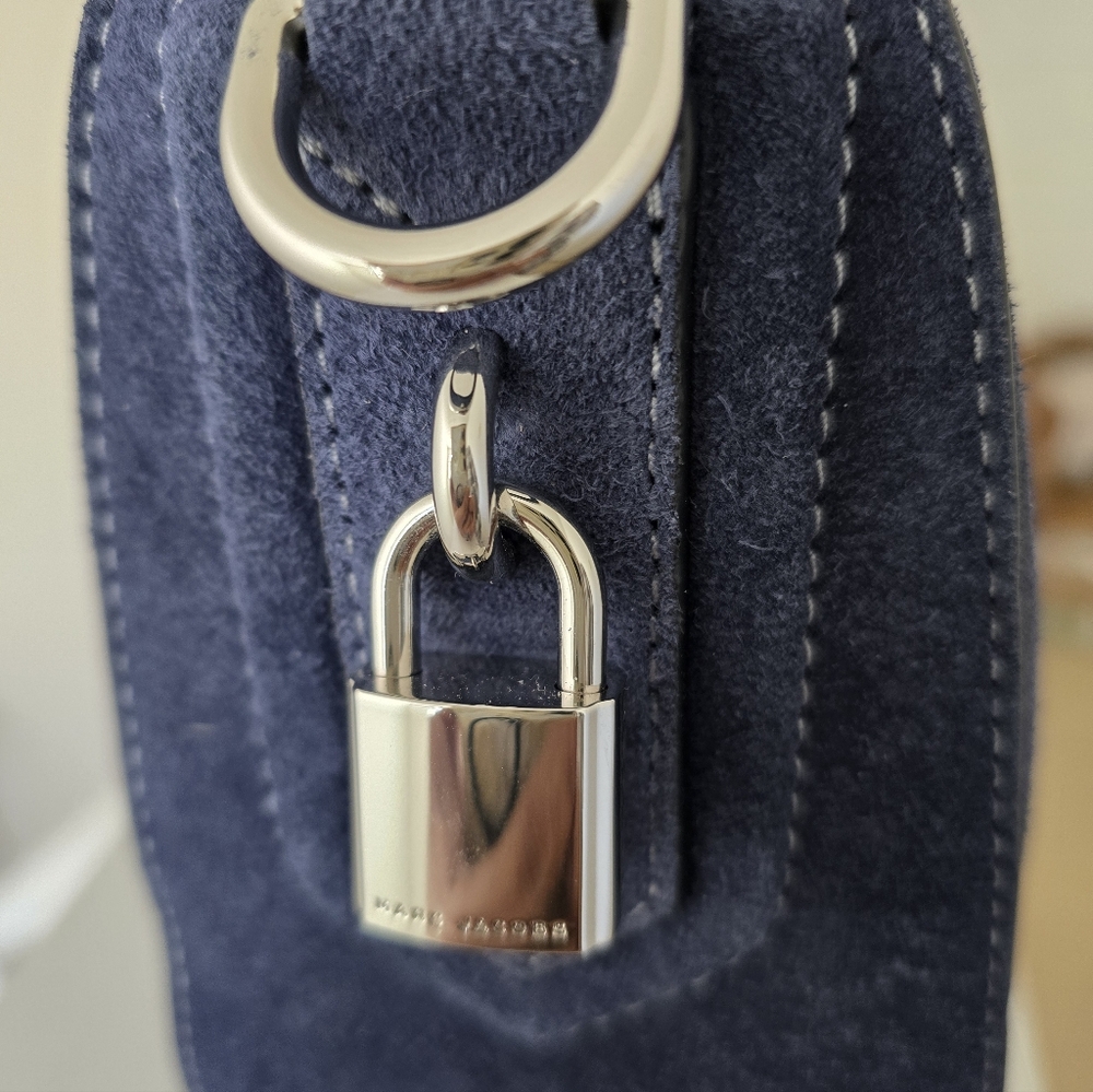 Authentic, New Marc Jacobs Navy Suede Handbag - Picture 6 of 13